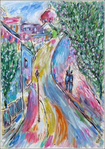 Joyeux Montmartre par Jean Mirre, Œuvre sur papier en vente sur Singulart