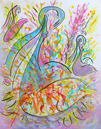 Femmes bouquet di Jean Mirre, Pittura in vendita su Singulart