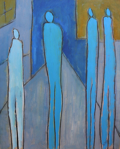 Rencontre by Jean Mirre, Painting for Sale on Singulart