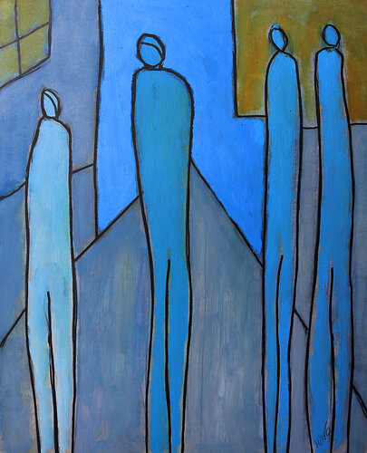 Rencontre by Jean Mirre, Painting for Sale on Singulart