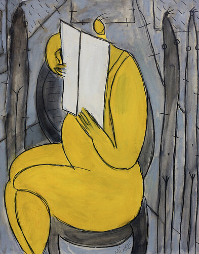La lecture by Jean Mirre, Painting for Sale on Singulart