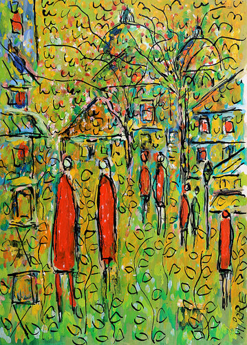 Square parisien by Jean Mirre, Painting for Sale on Singulart