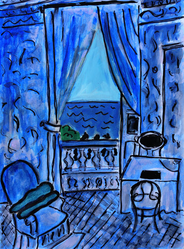 D'après Matisse, Intérieur à la boîte de violon by Jean Mirre, Painting for Sale on Singulart