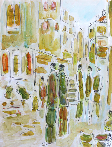 Rue dans le midi (d'après Dufy) by Jean Mirre, Painting for Sale on Singulart