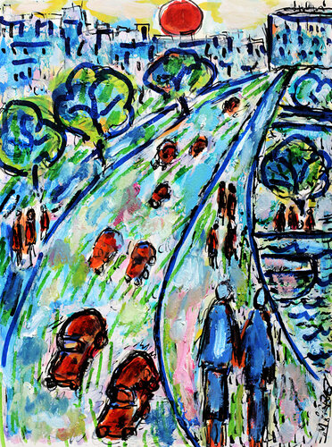 Paris Juillet di Jean Mirre, Pittura in vendita su Singulart