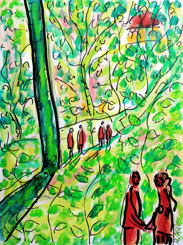 Rencontre matinale van Jean Mirre, Schilderij te koop op Singulart