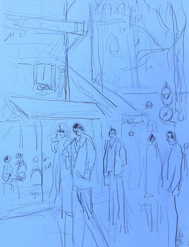 L'arrêt de bus di Jean Mirre, Pittura in vendita su Singulart