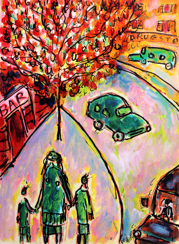 Pink Afternoon by Jean Mirre, Painting for Sale on Singulart