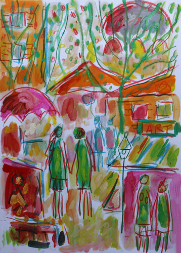 HAPPY TERTRE von Jean Mirre, Werk auf Papier kaufen auf Singulart