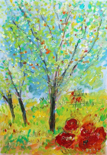 exAmandiers en fleurs van Jean Mirre, Werk op papier te koop op Singulart