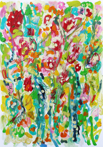 Messy garden de Jean Mirre, Obra en papel a la venta en Singulart