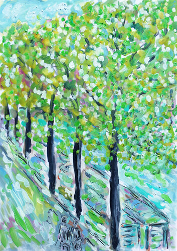 Summer trees de Jean Mirre, Obra en papel a la venta en Singulart