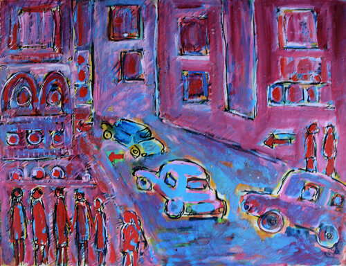 Pink city von Jean Mirre, Werk auf Papier kaufen auf Singulart