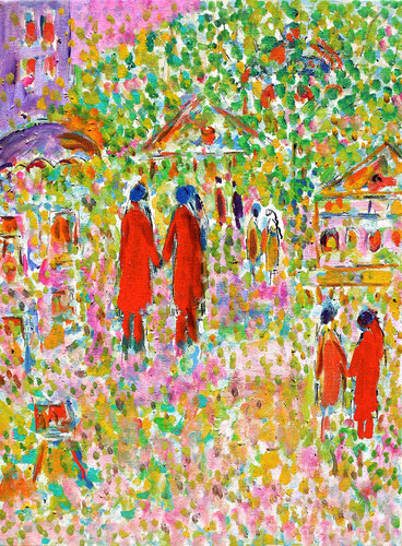 Love on Pink Day van Jean Mirre, Schilderij te koop op Singulart