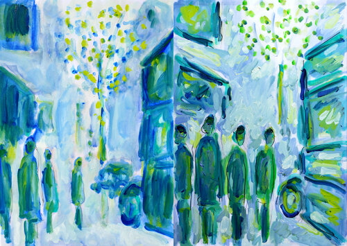 Streets of London (diptych) von Jean Mirre, Werk auf Papier kaufen auf Singulart