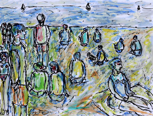 Silicon Beach van Jean Mirre, Werk op papier te koop op Singulart