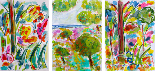 Triptyque Végétation Jean Mirre