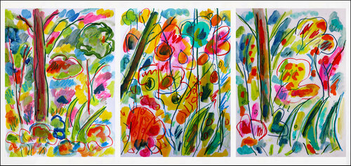 Triptyque Garden di Jean Mirre, Opera su carta in vendita su Singulart