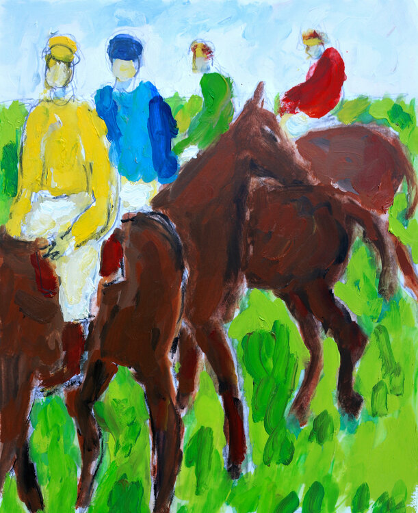 Courses hippiques d'après Degas Jean Mirre