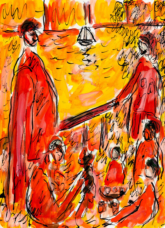 D'après le déjeuner des canotiers de Renoir Jean Mirre