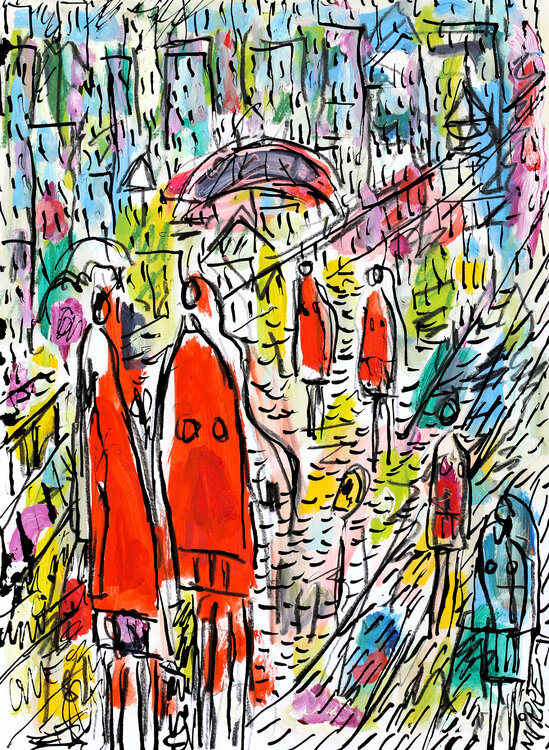 Ville et pluie Jean Mirre