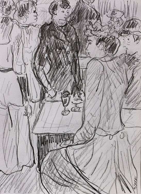 Au café d'après Toulouse-Lautrec Jean Mirre