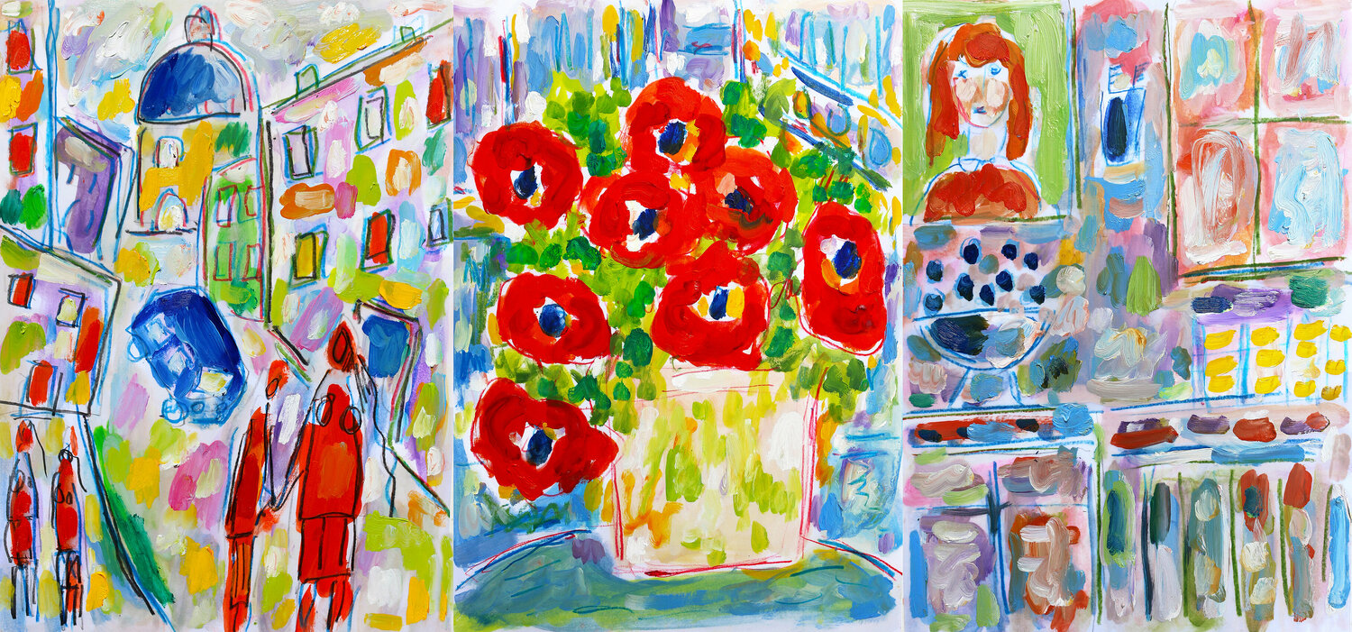 Triptyque Love from France Jean Mirre
