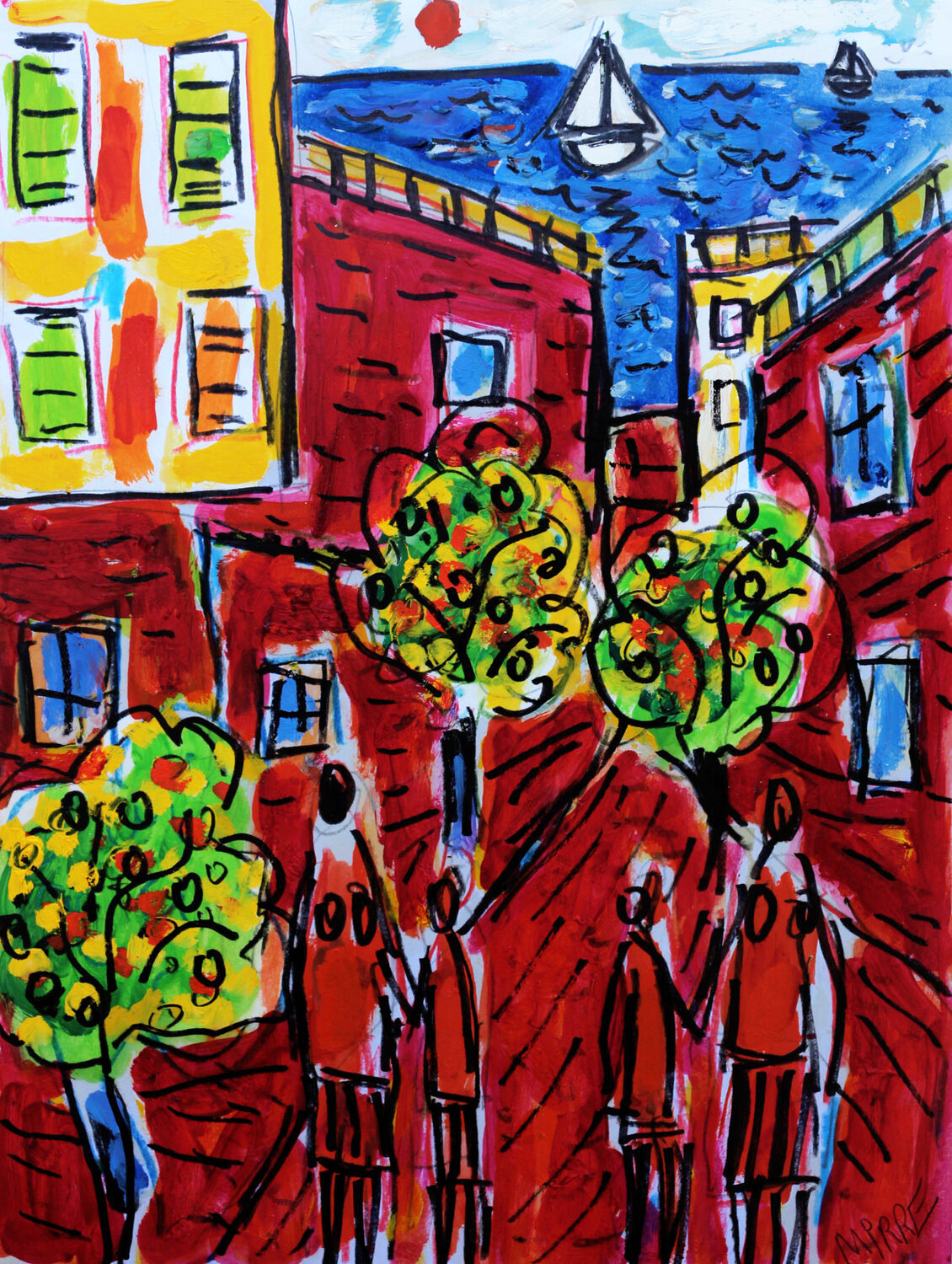 Menton Jean Mirre Peinture originale à vendre