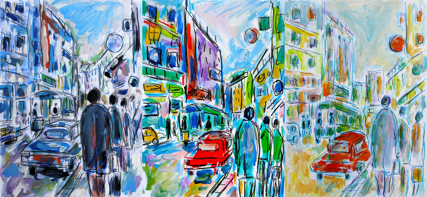 Triptyque Rue du Fbg Montmartre Jean Mirre