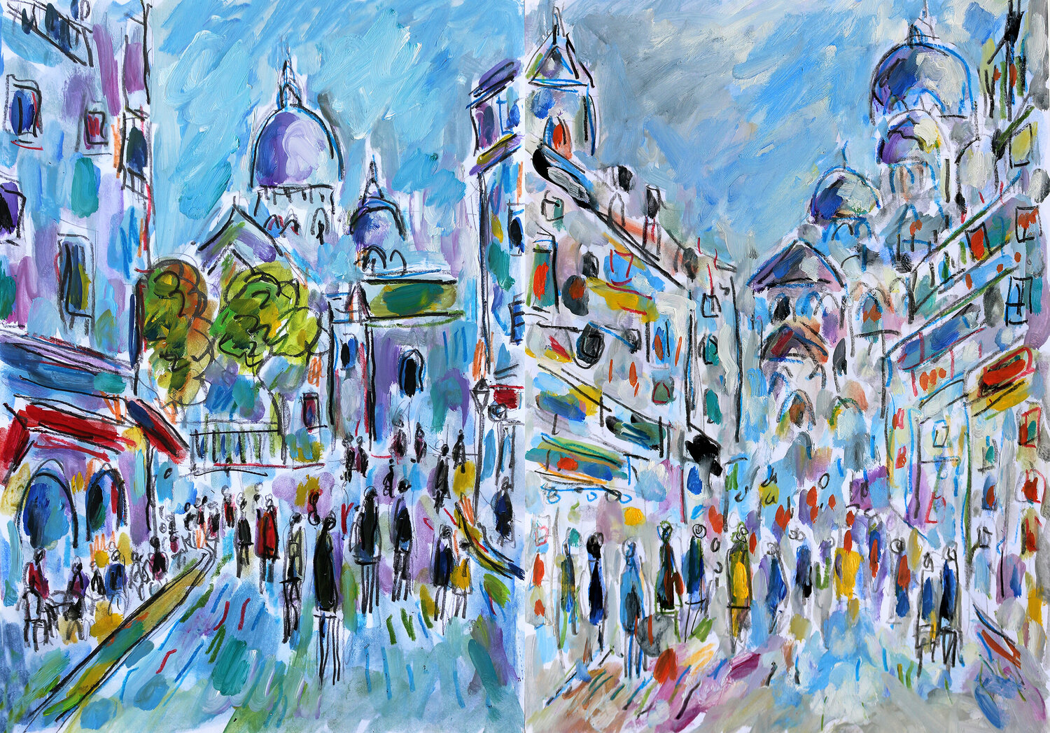 Diptyque Montmartre s'en passe Jean Mirre Werk auf Papier zu verkaufen