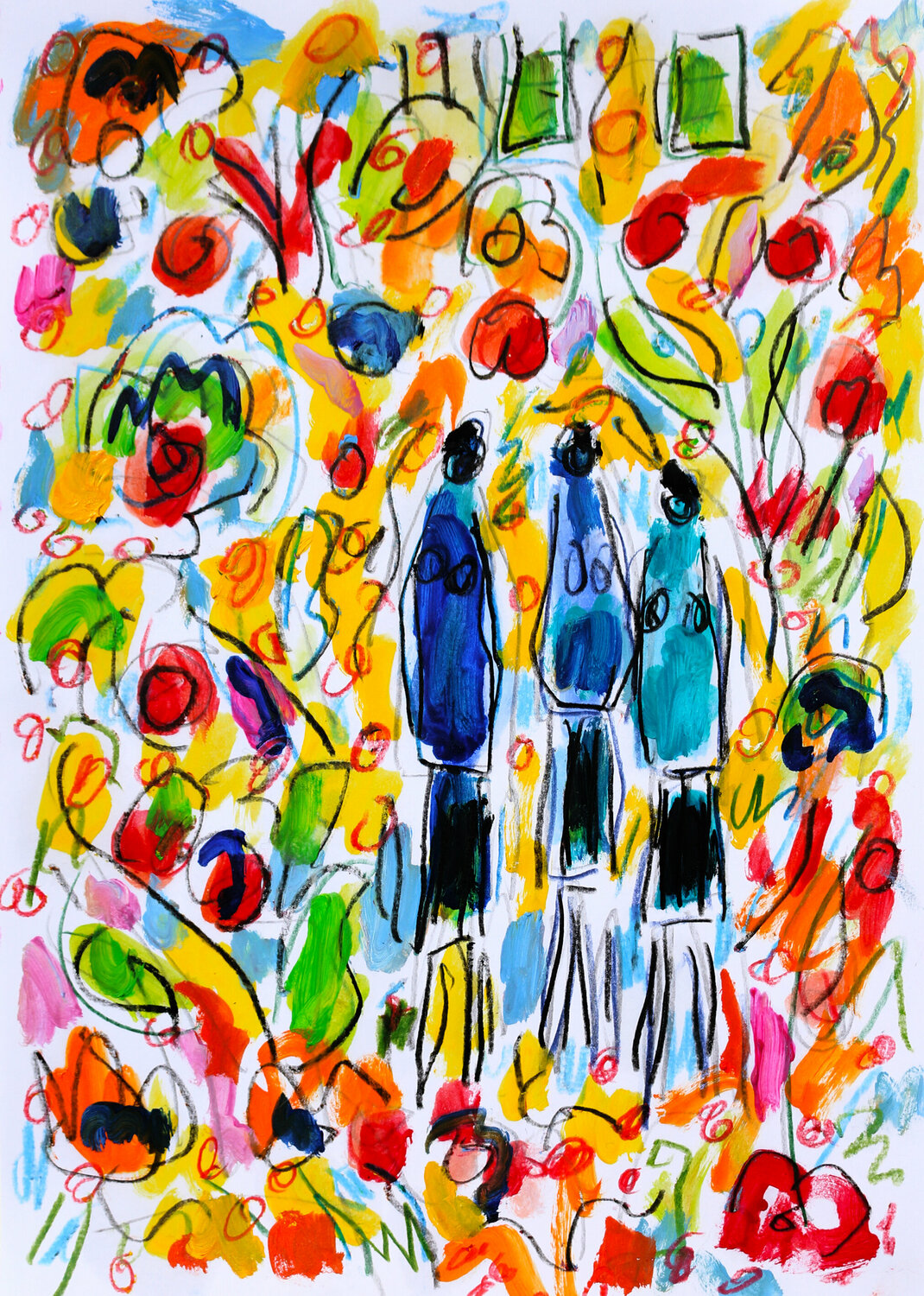 Jeunes femmes et fleurs Jean Mirre Werk auf Papier zu verkaufen
