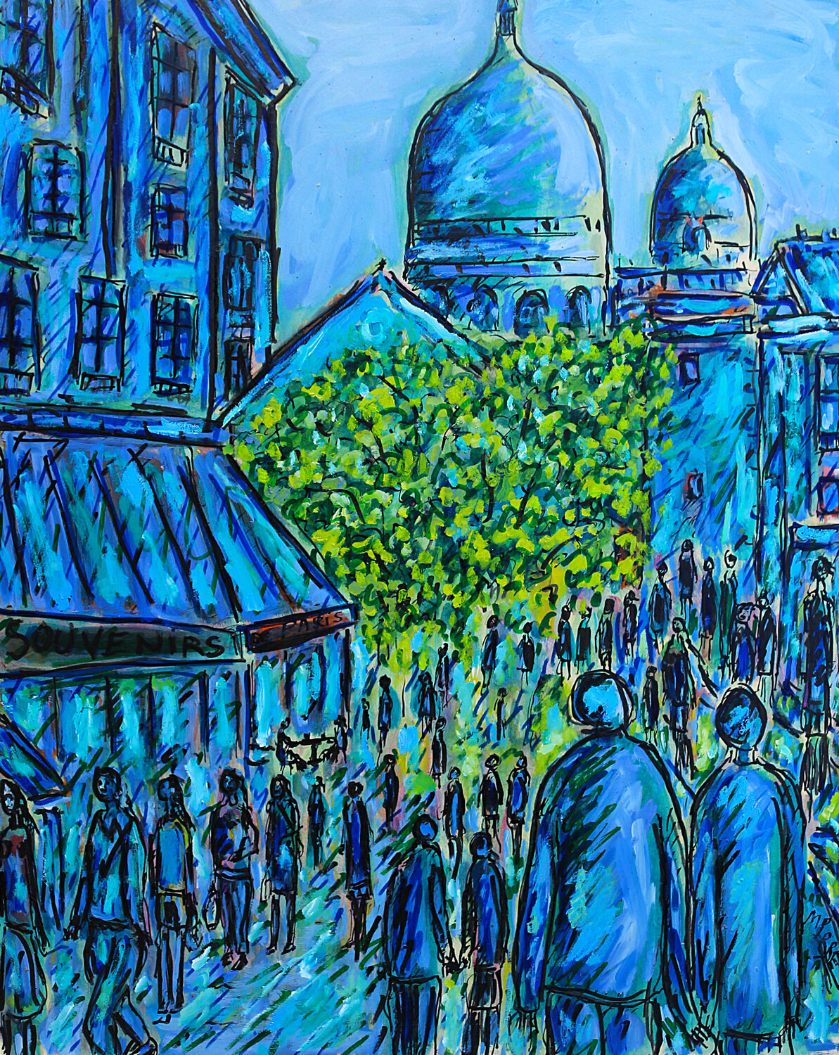 Bleu Montmartre Jean Mirre Obra en papel en venta