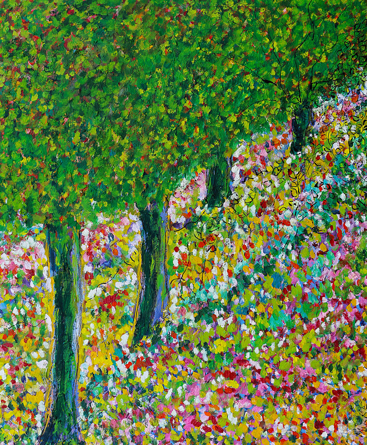 La douce folie des arbres Jean Mirre Originalgemälde zu verkaufen