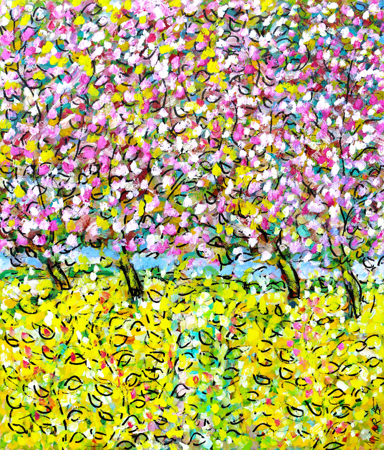 Trees and sky Jean Mirre Dipinto originale in vendita