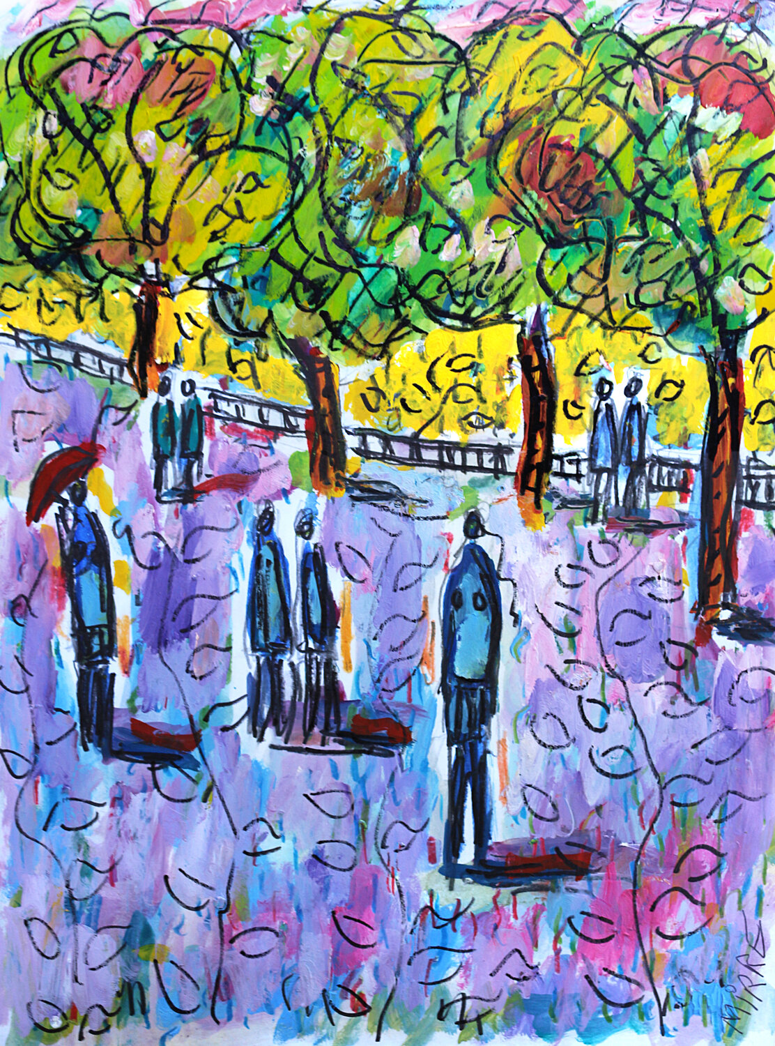 Au parc Jean Mirre Work on Paper for sale