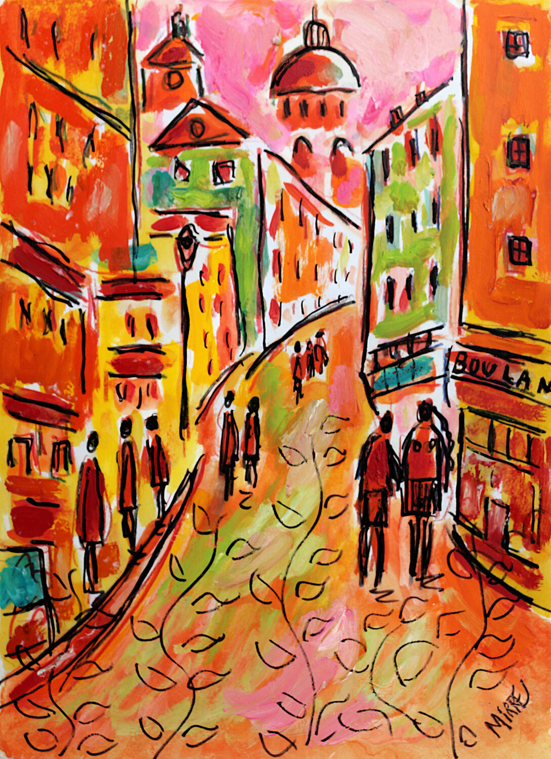 Les croissants du matin Jean Mirre Pintura original en venta