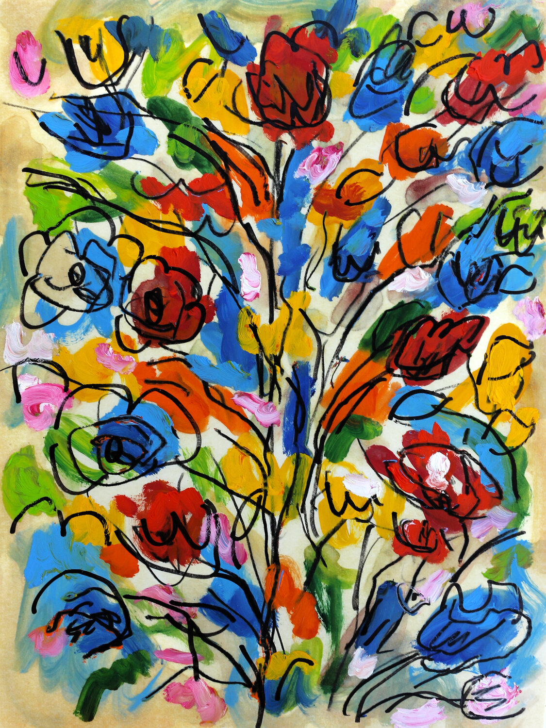 Les fleurs du bien Jean Mirre Œuvre sur papier à vendre
