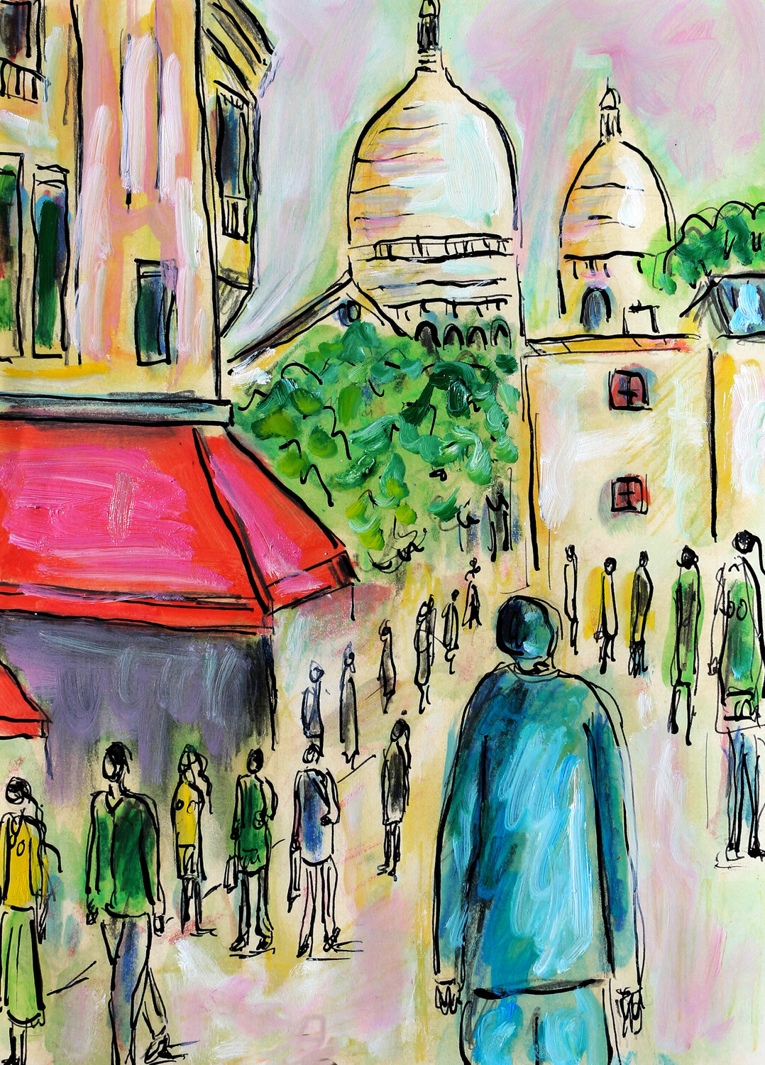 exPiétons au Sacré-Cœur Jean Mirre Originalgemälde zu verkaufen