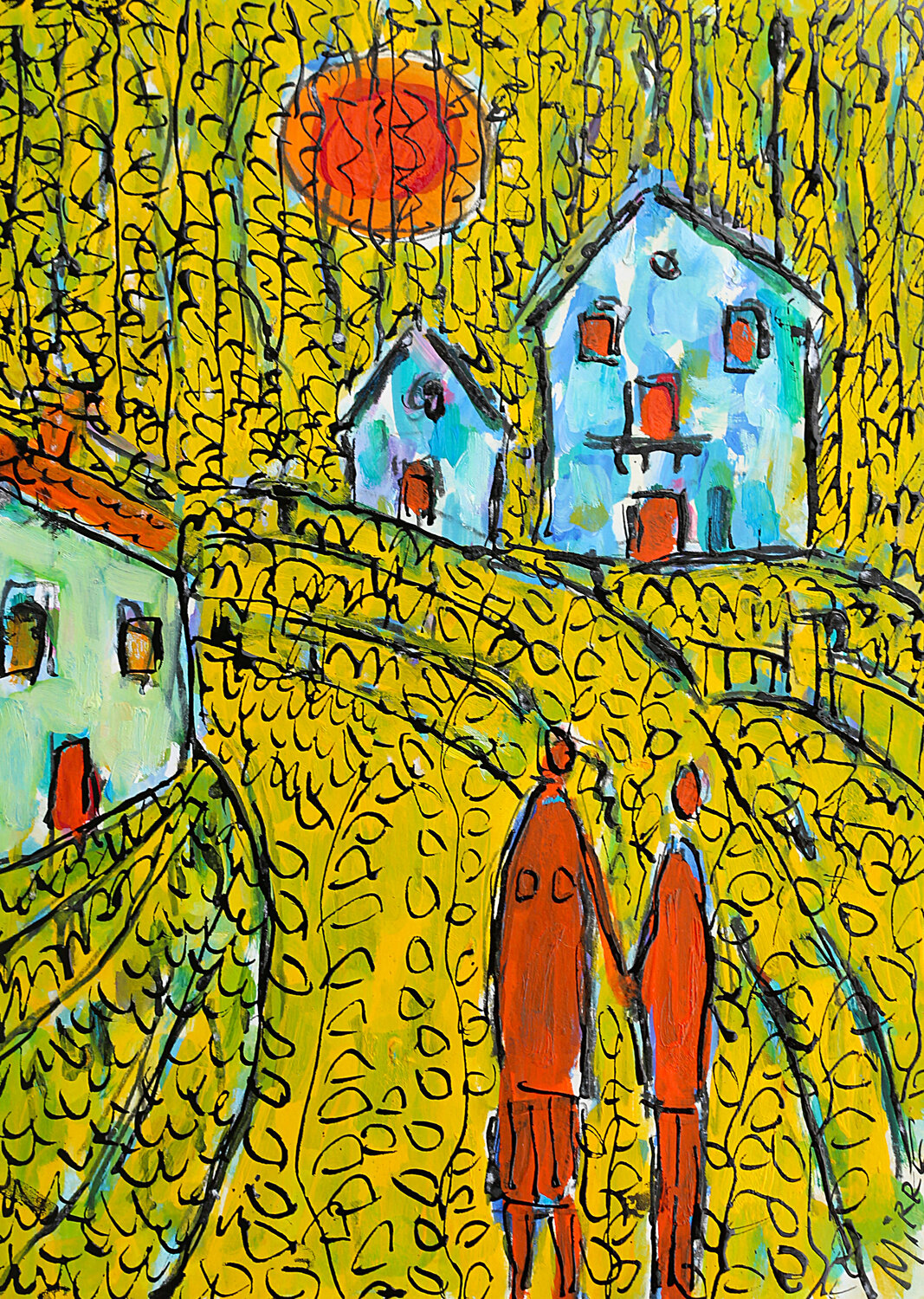 Home is where you want to be Jean Mirre Originalgemälde zu verkaufen