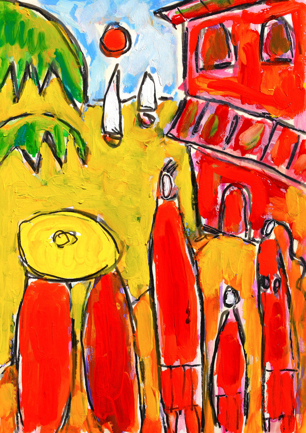 Yellow hat for two Jean Mirre