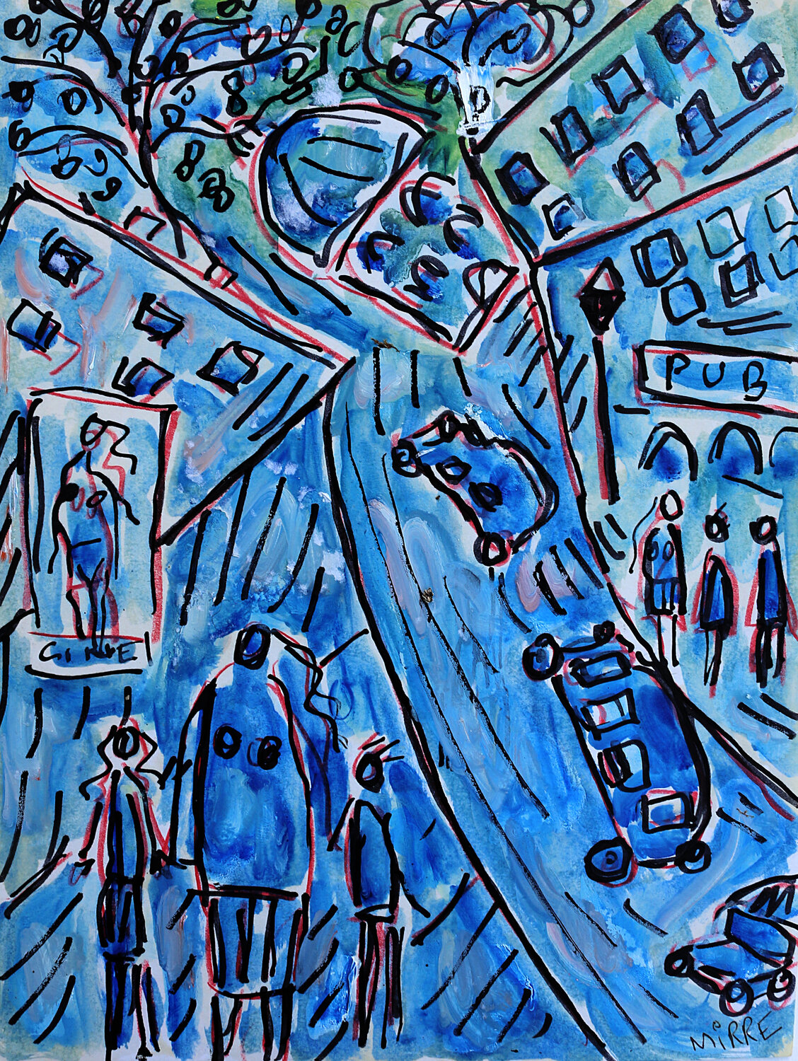Bling bling city Jean Mirre Originalgemälde zu verkaufen