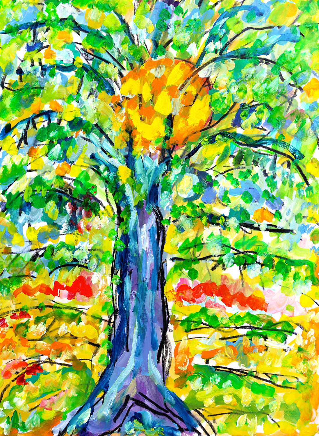 Naître qu'un arbre ( N'être qu'un arbre?) Jean Mirre Peinture originale à vendre