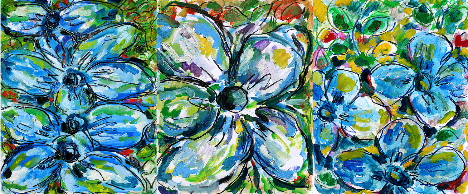 Grandes fleurs bleues Jean Mirre