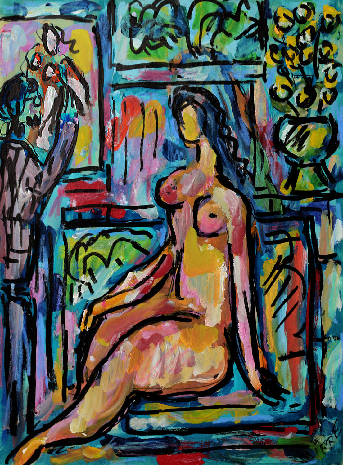 Séance tenante Jean Mirre Original painting for sale