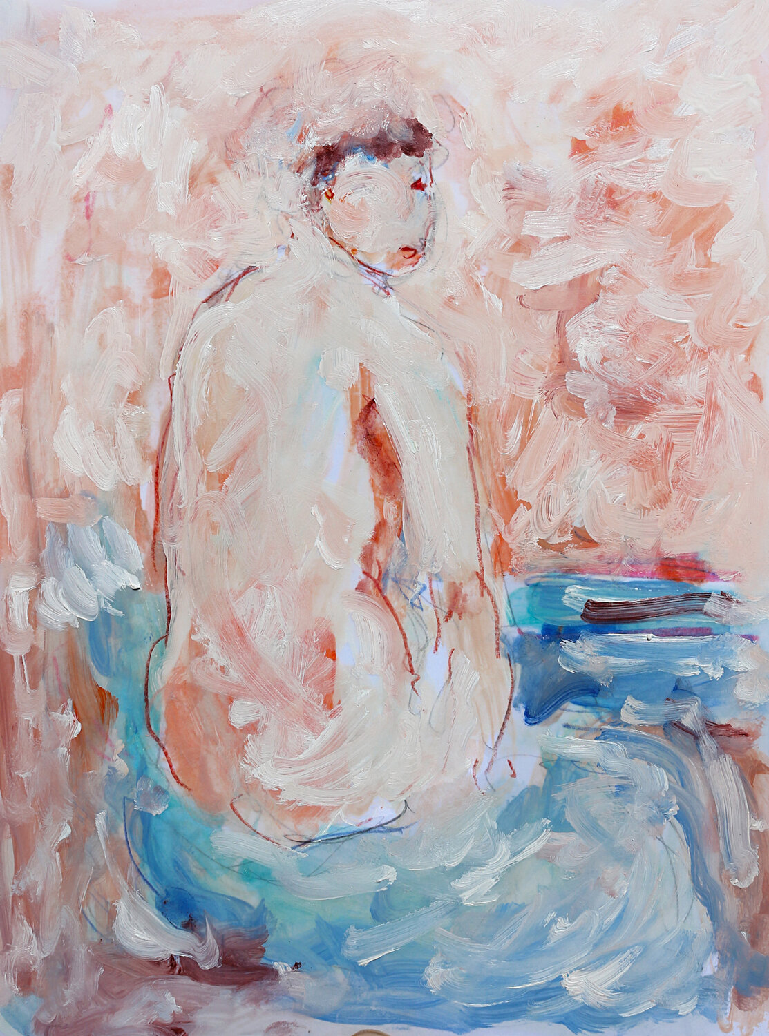 Nu de dos ( d'après Berthe Morisot ) Jean Mirre Originalgemälde zu verkaufen