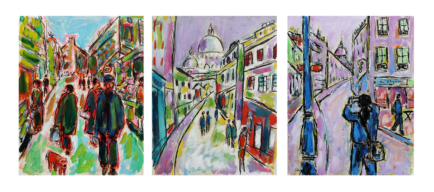 Triptyque Mouffetard et Montmartre Jean Mirre