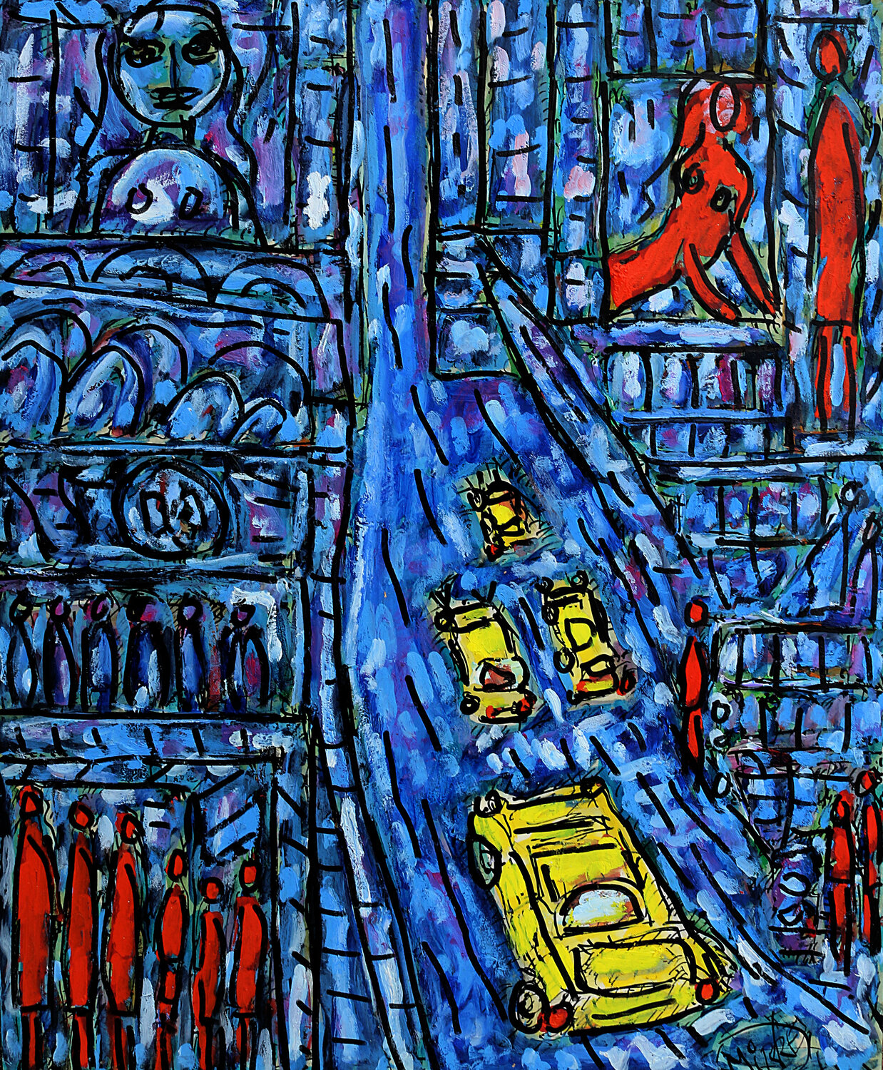 New York,New York Jean Mirre Dipinto originale in vendita