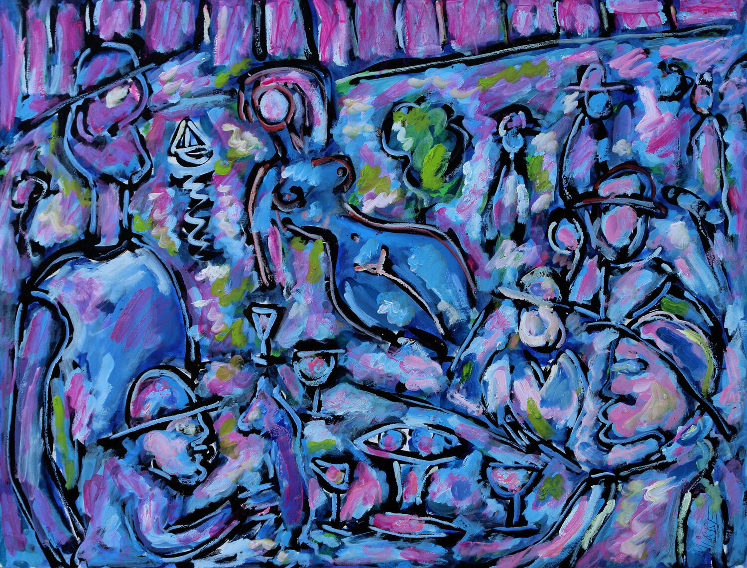 Canotiers bleus ( d'après Renoir) Jean Mirre Originalgemälde zu verkaufen