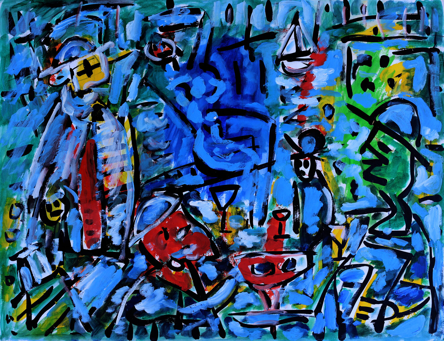 Déjeuner (d'après Renoir) Jean Mirre Originalgemälde zu verkaufen
