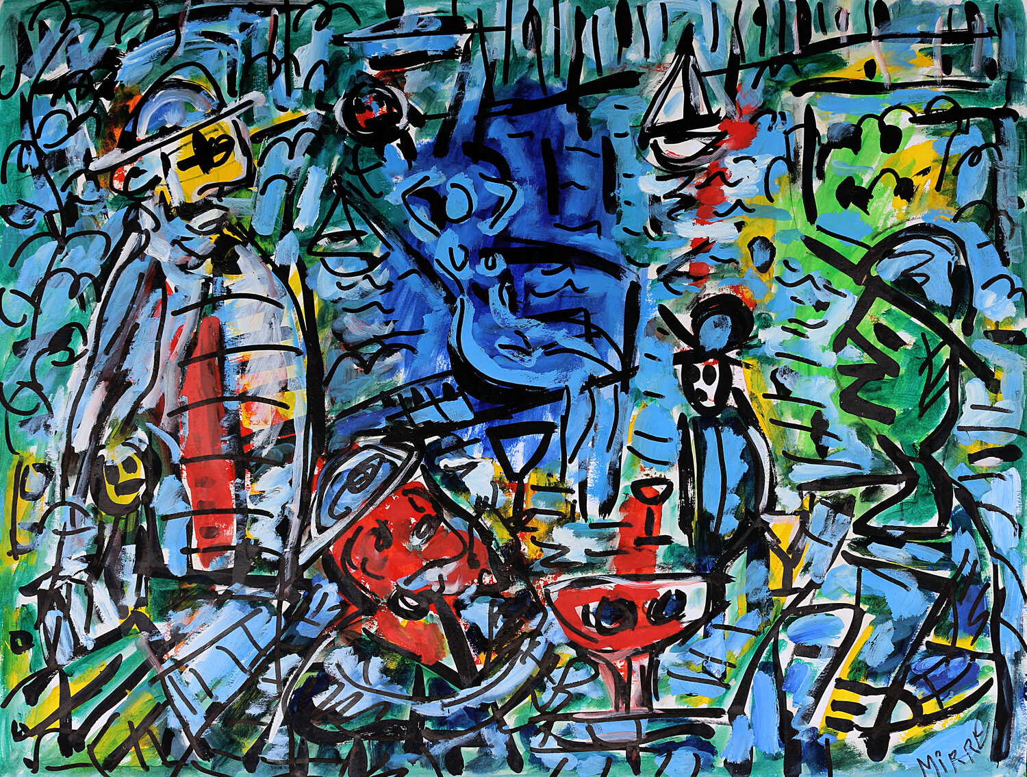 Déjeuner (d'après Renoir) Jean Mirre Origineel schilderij te koop